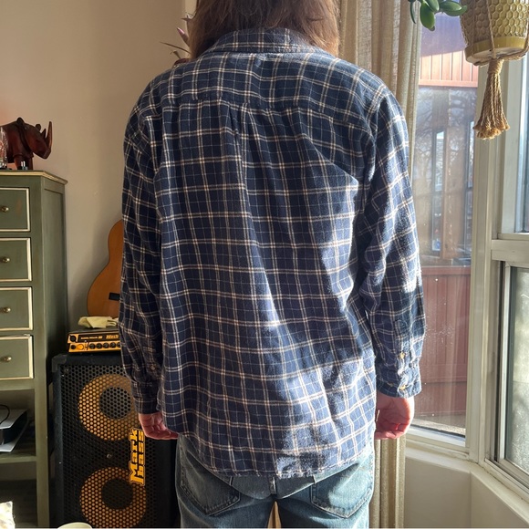 Vintage Dickeys Blue Plaid Button Up - Picture 3 of 8